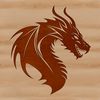 Dragon Design Vector Graphics A mythical creature with scales, wings, and a long tail, depicted in vector format.