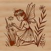 A whimsical illustration of a mythical fairy surrounded by lush floral elements.