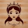 A stylized illustration of a young female princess in medieval attire.