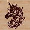 Beautiful Myths & Legends Clip Art A stylized unicorn with ornate details, commonly found in fairy tales and mythical legends.