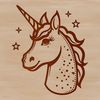 Magical Fantasy Creature SVG Illustrated mythical creature with a unicorn's head in a fairy tale style.