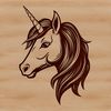 Fantasy Unicorn Design Vector A stylized, mythical unicorn with a long neck and horse-like head, often featured in fairy tales and fantasy art.