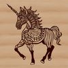 Fairy Tale Creature Vector Art A mythical creature from fairy tales, depicted as a horse-like animal with a single horn on its forehead.
