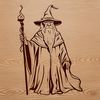Enchanted Sorcerer in Fantasy Landscape An illustration of a wise old wizard in a fantastical setting, featuring intricate details and fantasy elements.
