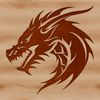 Free Mythical Creature Clip Art A mythical creature's head, designed as a vector graphic illustration in an SVG format.