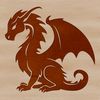 Dragon Clip Art Vector Image A large, mythical creature with wings and scales, depicted in vector art style.