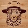 Large cat with distinctive spots in a static vector design.