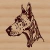 Beautiful Great Dane Head Vector Clip Art Illustration of a Great Dane's head, suitable for design or crafting projects.