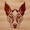 Stylized Doberman Pinscher Illustration A stylized digital illustration of a Doberman Pinscher dog breed.