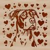 Gentle Giant Dog Design A large breed dog with a gentle head, featuring love hearts in the design.