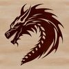 Mythical dragon head with vector design elements, suitable for various digital formats including SVG.