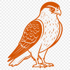 Falcon Silhouette for Commercial Use A detailed illustration of a falcon in mid-flight, created as a vector graphic for commercial and personal use.