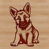 German Shepherd Dog Clip Art A vector illustration of a sitting German Shepherd dog.