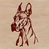 Great Dane Vector Clip Art Illustration of a large breed dog, specifically a Great Dane, in vector format.