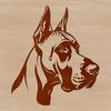 An illustration of a Great Dane dog, suitable for vector design or cutting machine use.