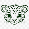 Close-up Jaguar Illustration A close-up illustration of a jaguar's head, featuring sharp facial features and distinctive markings.