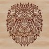 Wild Safari Illustration - Lion's Majestic Head Ornate illustration of a lion's head with detailed fur texture.