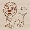 Majestic African Wildlife Emblem A large standing lion with a regal demeanor, suitable for use in wildlife-themed designs.