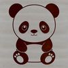 Beautiful Panda Icon SVG A black and white illustration of a panda bear in a neutral background.