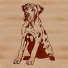 Large Breed Canine Graphic A large breed dog sitting on its haunches, suitable as vector art for various design applications.