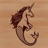 Mythical creature with the upper body of a mermaid and lower body of a horse in vector format.