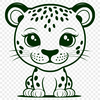 Jaguar Face Illustration Close-up illustration of a majestic jaguar's face, suitable for vector design and cutting machine projects.
