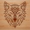 Digital Wolf Head Illustration A digital illustration of a wolf's head, featuring sharp details and clean lines.