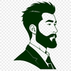 Free SVG Icon - Man with Beard A male figure with a beard, designed as a vector graphic.