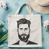 Creative Male Silhouette Design A vector illustration of a bearded male figure.
