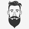 Male Figure Silhouette A male figure with a full beard in a digital vector format.