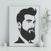 Beautiful Bearded Man SVG Design A male figure with a beard, suitable for vector graphics and cutting machine applications.