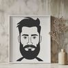 A detailed illustration of a man with facial hair, suitable for digital design projects.