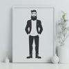 Man Silhouette with Beard in Vector Format Male silhouette with facial hair in vector format.