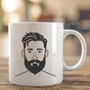 Bearded Man Vector Graphic A digital illustration of a male figure with a beard, suitable for vector design and commercial or personal projects.