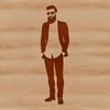 A digital illustration of a male figure with facial hair, suitable for vector art designs.