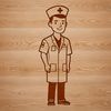 A male nurse in a uniform with stethoscope, conveying professionalism in healthcare.