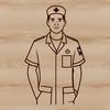 Nurse Illustration in White Uniform A detailed illustration of a male nurse in a white uniform, representing the nursing profession.