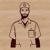 Male Healthcare Professional SVG Illustration A cartoon illustration of a male nurse in a healthcare setting.