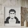 Detailed male figure illustration in vector art style. A detailed illustration of a male figure created using vector art.