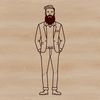 Stylized Man Illustration SVG Design Male figure with stylized facial features and beard, designed as vector art.
