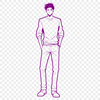 Beautiful Male Silhouette A simple outline illustration of a man in vector format.