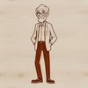 An elderly male figure in vector format.