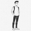 Male Silhouette Icon for Design An SVG graphic representation of a human man for various design purposes.