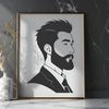 Bearded Man SVG Icon Graphic A stylized illustration of a man with a beard.