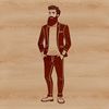 Vector Graphic Portrait A detailed illustration of a bearded male figure created as a vector graphic.