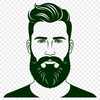 Facial Hair Vector Icon Design Male figure with facial hair depicted in vector art style.