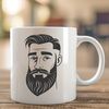 A realistic illustration of a male figure with facial hair.