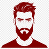 Male Figure Clip Art Design A simple illustration of a male figure with a beard, suitable for vector art designs.