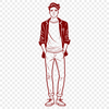 Male Vector Illustration An illustration of a male figure in various formats including SVG, PNG, PDF, and DXF.