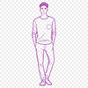 Male Line Art Icon A simple line art illustration of a male figure in a neutral pose, suitable for vector design projects.